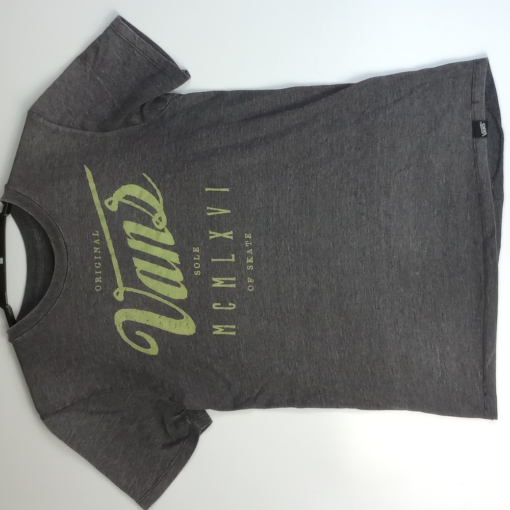 Vintage Vans Worn Holey Original Sole of Skate T Shirt Gray & Green